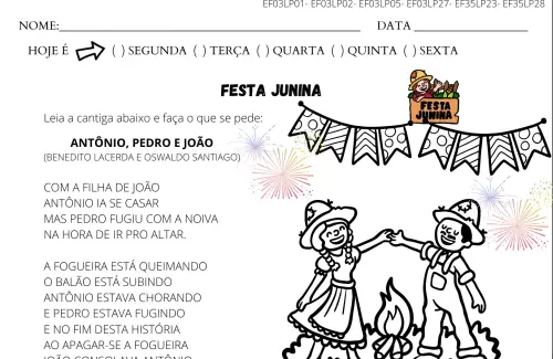 atividade festa junina rimas